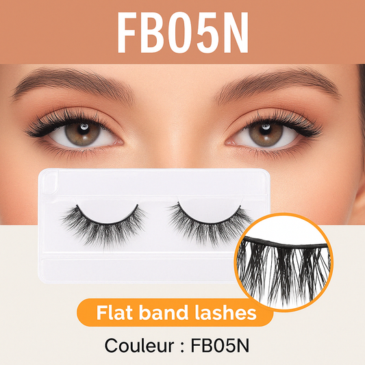 FB05N – Faux cils 3D à bande plate